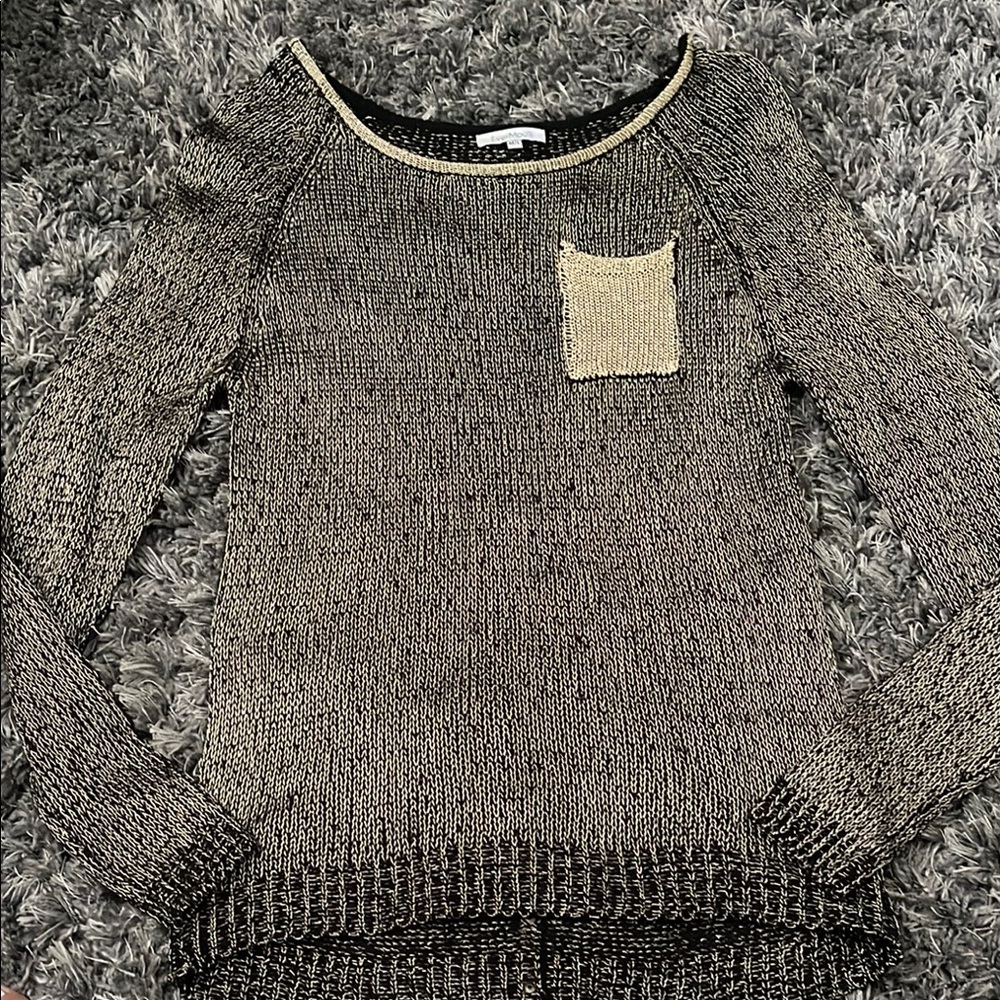 Women's Black and Cream Sweater